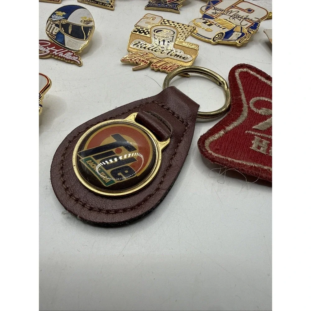 Lot Of Nascar Lapel Pins, Tickets, Patches, Keychain, Vintage